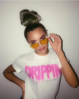 Drippin Pink | White Tee
