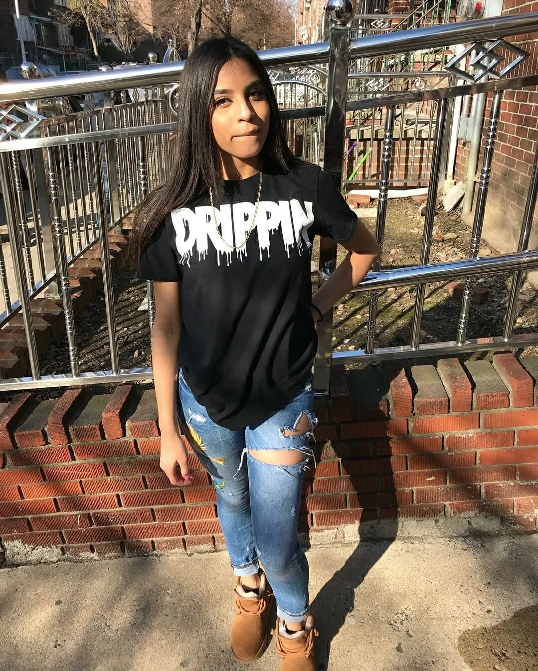 Drippin White | Black Tee