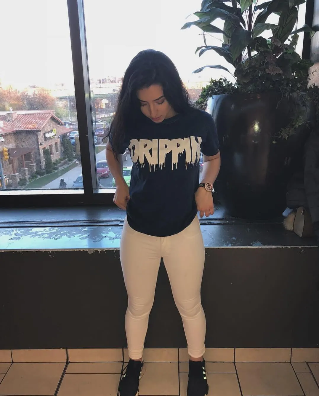 Drippin White | Black Tee
