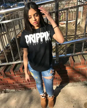 Drippin White | Black Tee