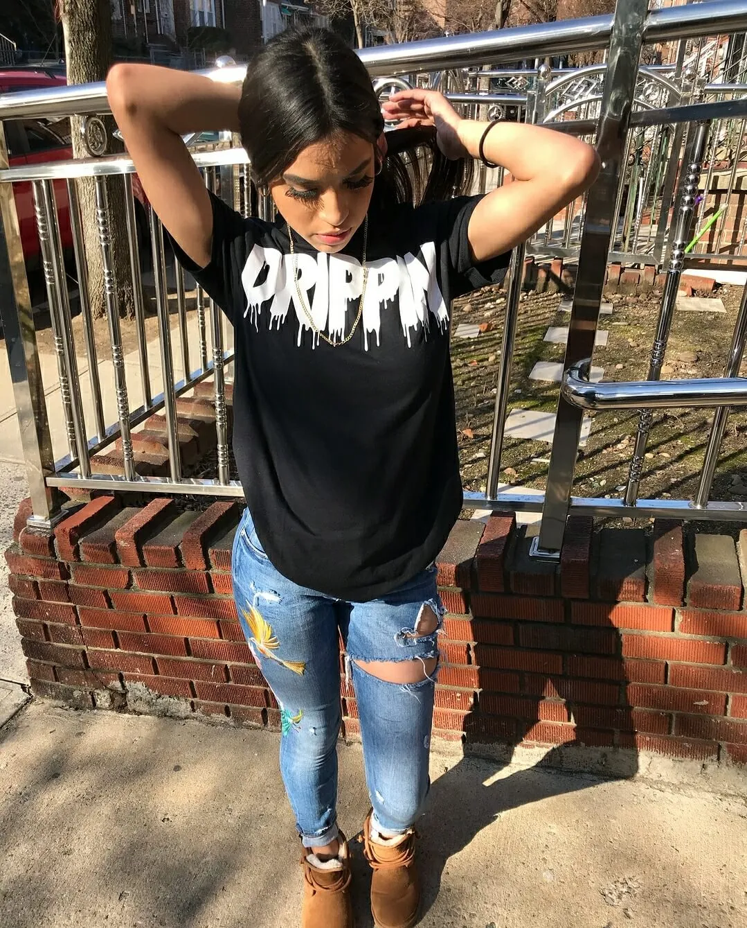 Drippin White | Black Tee