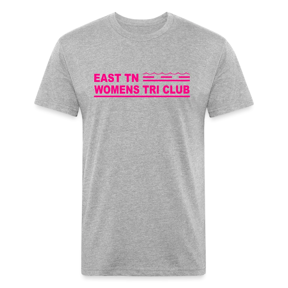 East TN Womens Tri Club Neon Pink- Unisex Fitted Cotton/Poly T-Shirt by Next Level