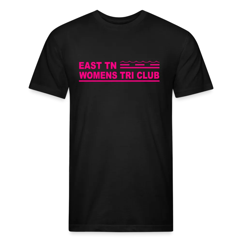 East TN Womens Tri Club Neon Pink- Unisex Fitted Cotton/Poly T-Shirt by Next Level