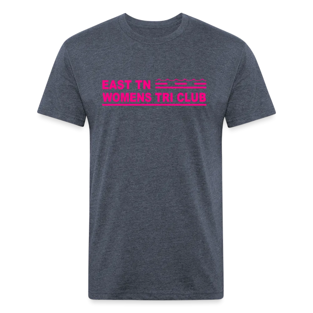 East TN Womens Tri Club Neon Pink- Unisex Fitted Cotton/Poly T-Shirt by Next Level
