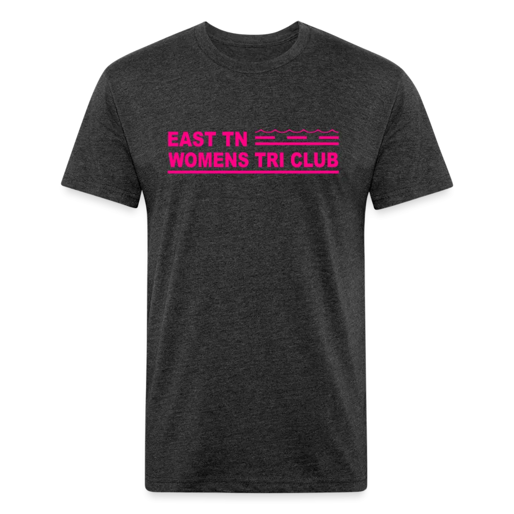 East TN Womens Tri Club Neon Pink- Unisex Fitted Cotton/Poly T-Shirt by Next Level