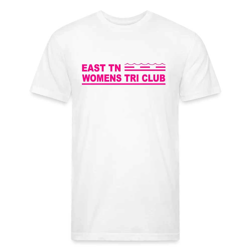 East TN Womens Tri Club Neon Pink- Unisex Fitted Cotton/Poly T-Shirt by Next Level