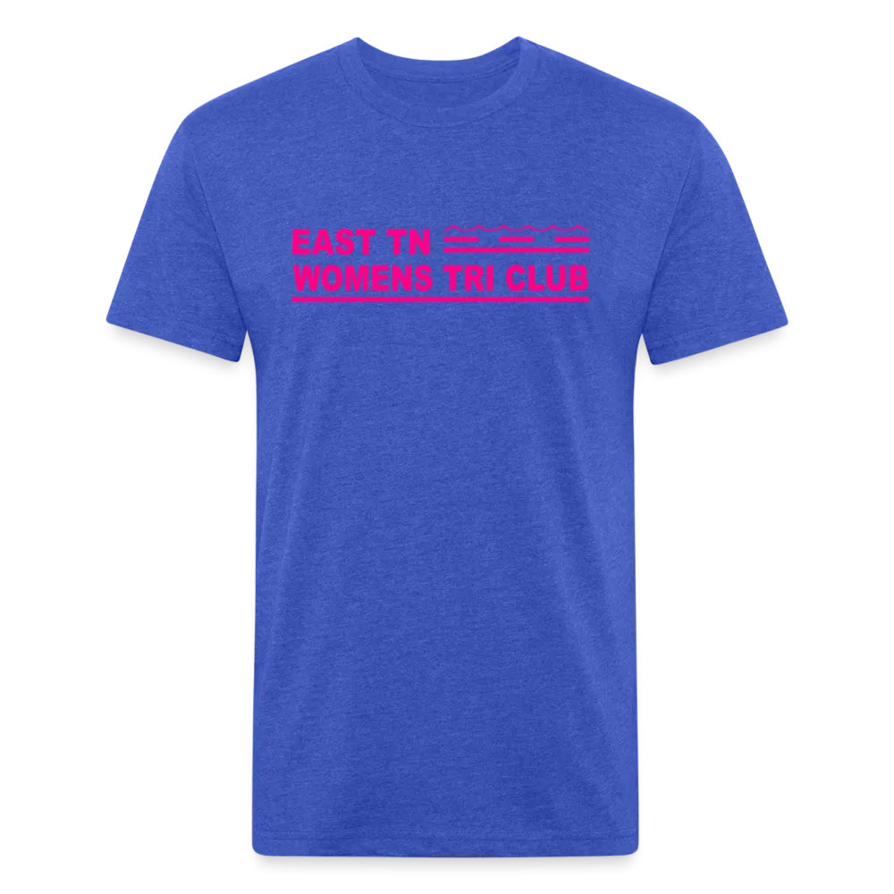 East TN Womens Tri Club Neon Pink- Unisex Fitted Cotton/Poly T-Shirt by Next Level