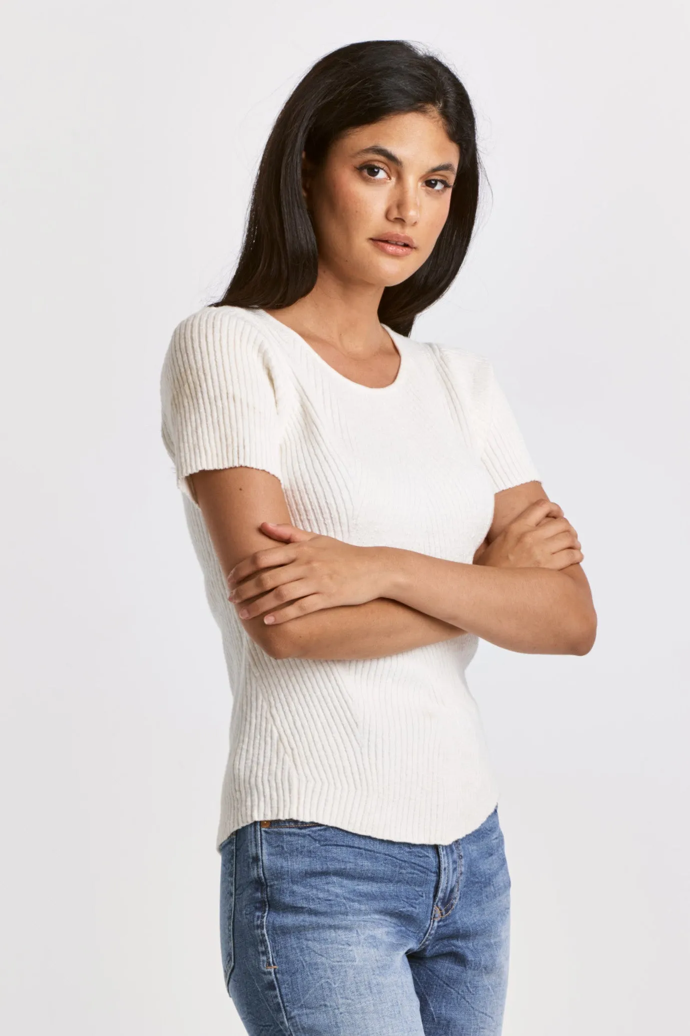 Elandra Fitted Ribbed Tee