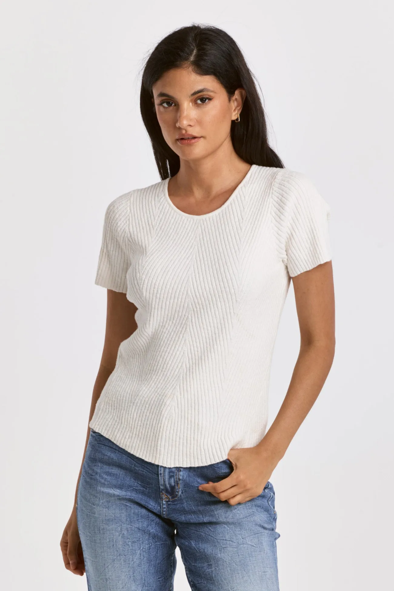 Elandra Fitted Ribbed Tee