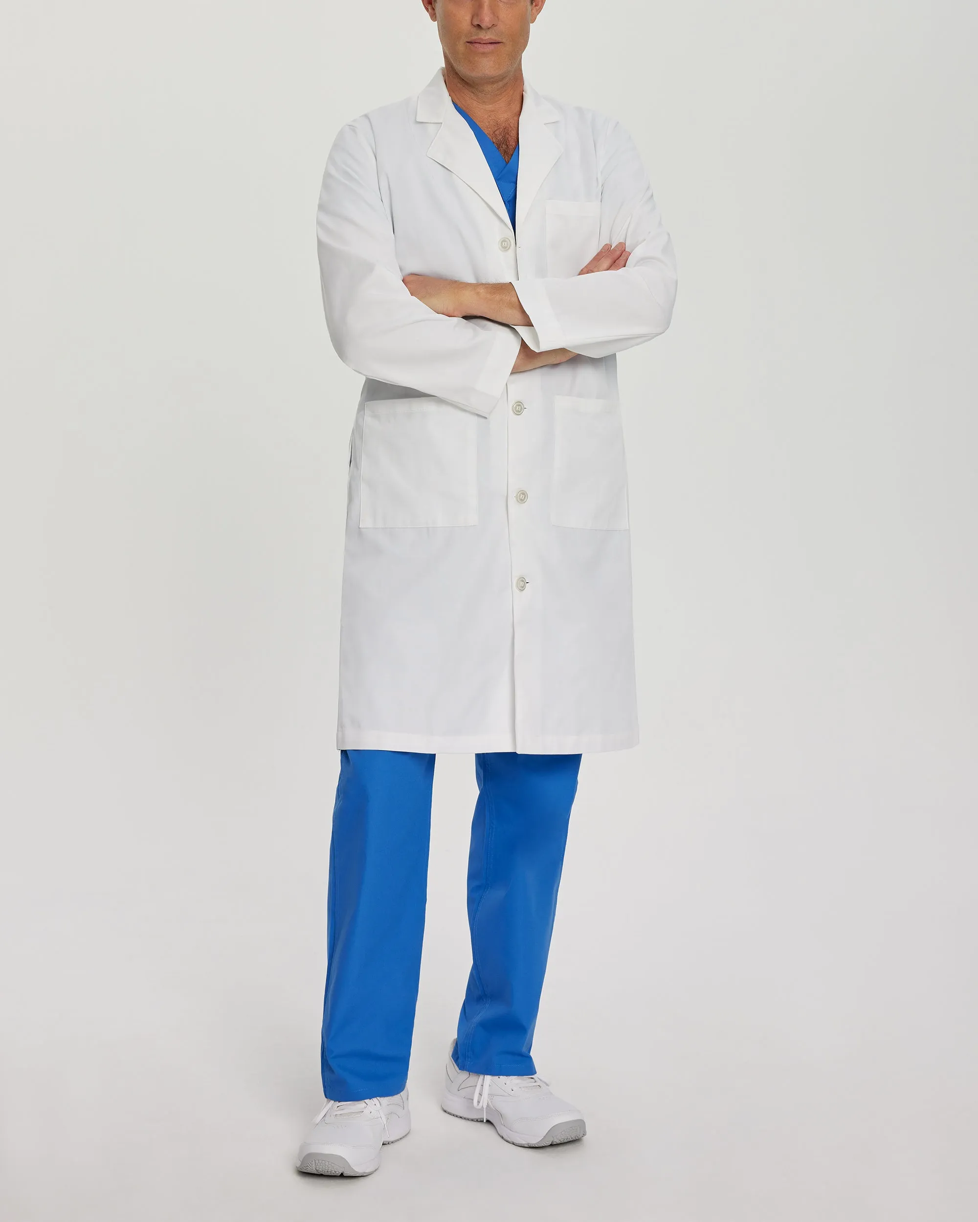 Essential Lab Coats 3140 Men's 3 Pocket Full Length White Coat White