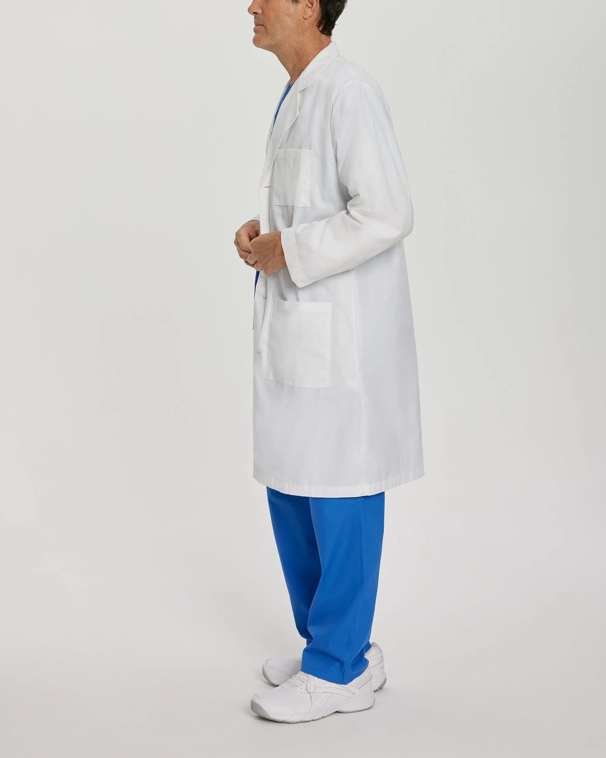 Essential Lab Coats 3145 Men's 3 Pocket Full Length White Coat White