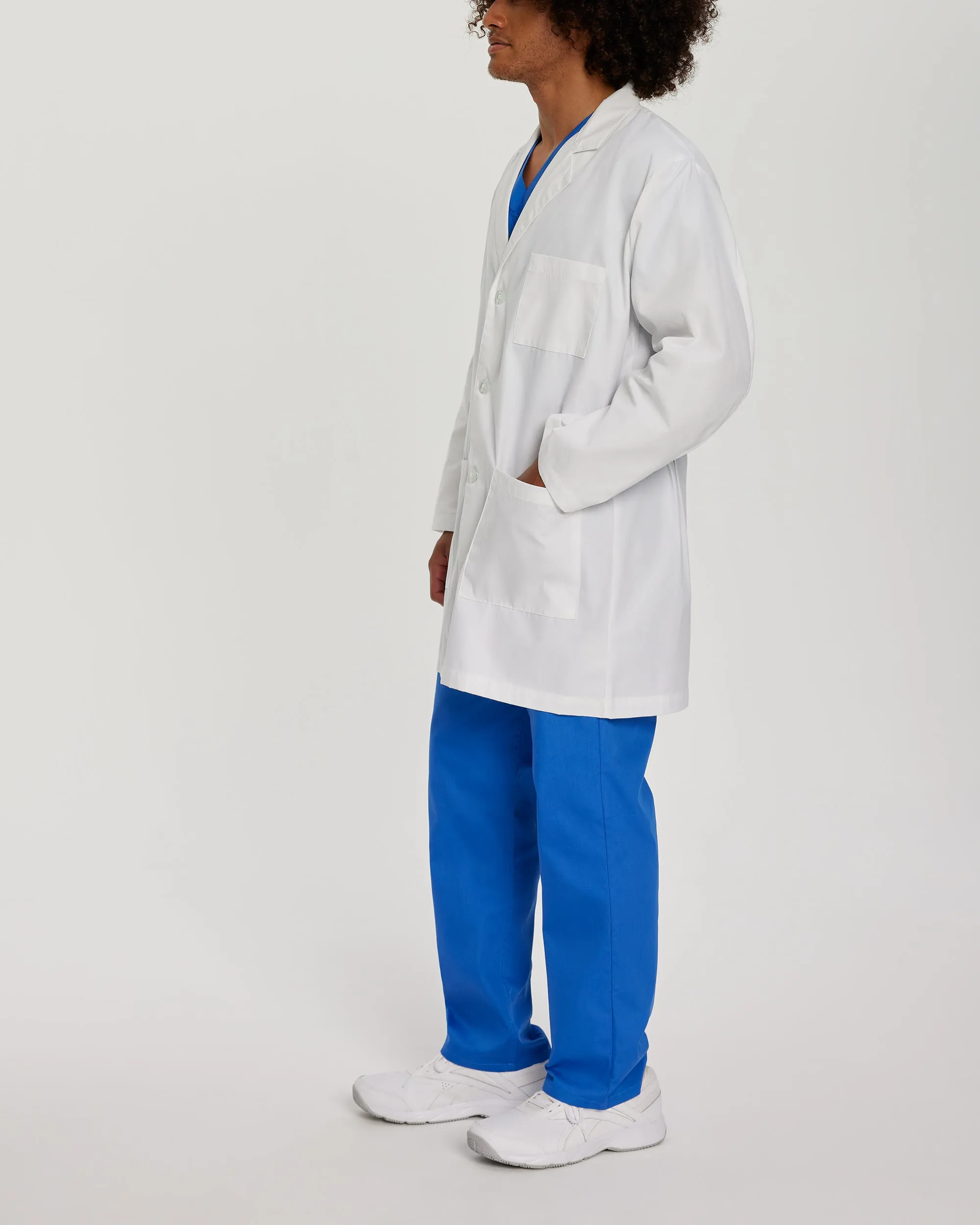 Essential Lab Coats 3148 Men's 3 Pocket Mid Length White Coat White