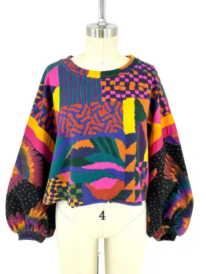 Farm Rio Abstract Patches Sweater