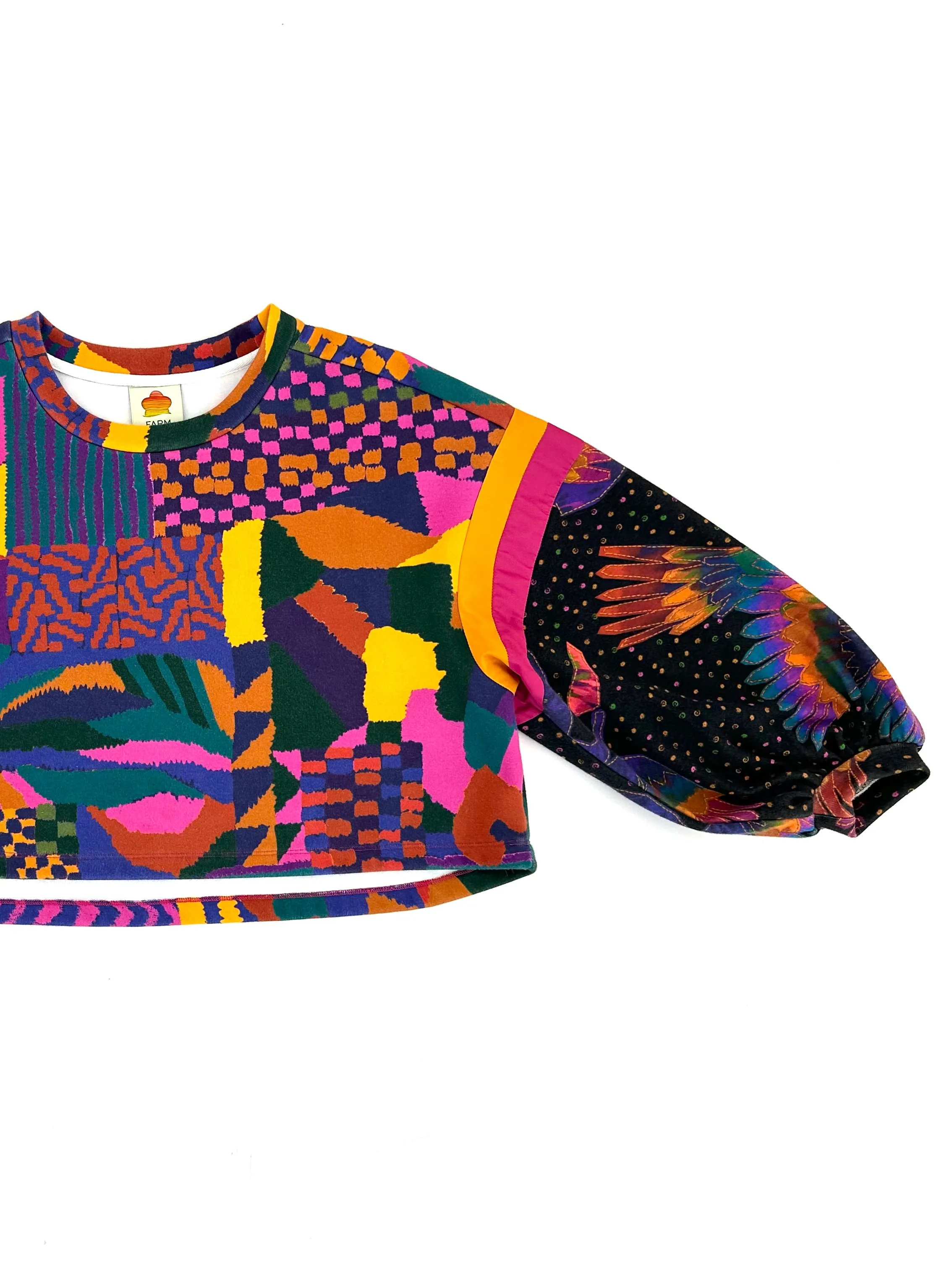Farm Rio Abstract Patches Sweater