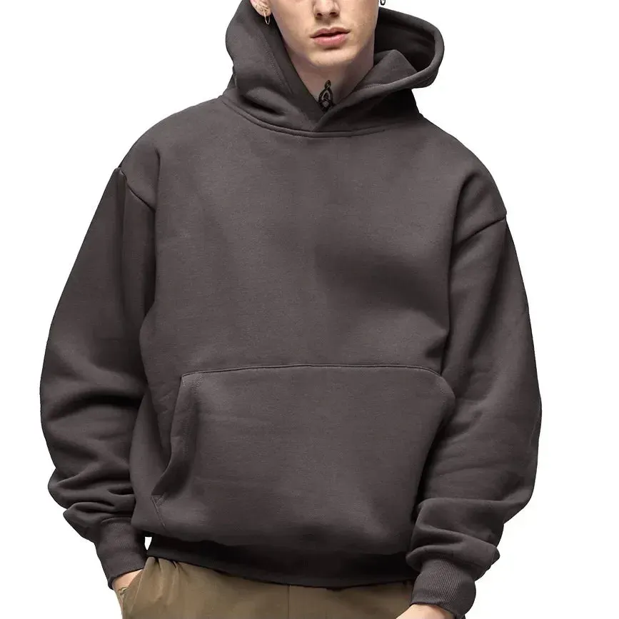 Fashionable Heavyweight Men's Hoodie - Casual Thick Cotton Sweatshirt