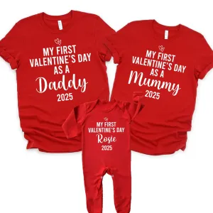 First Valentine's Day Family Twinning Red - As Mummy As Daddy - Personalise to suit!
