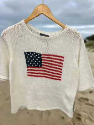 Flag Half-Sleeve Sweater