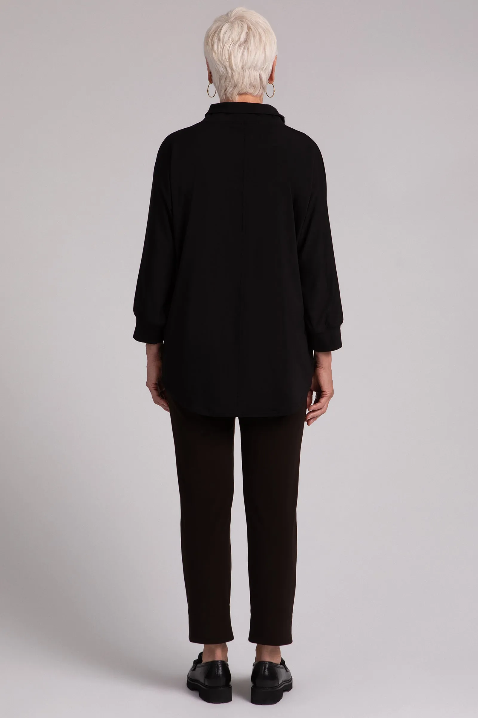 Fleece Back Jersey Funnel Neck Pullover with Kangaroo Pocket