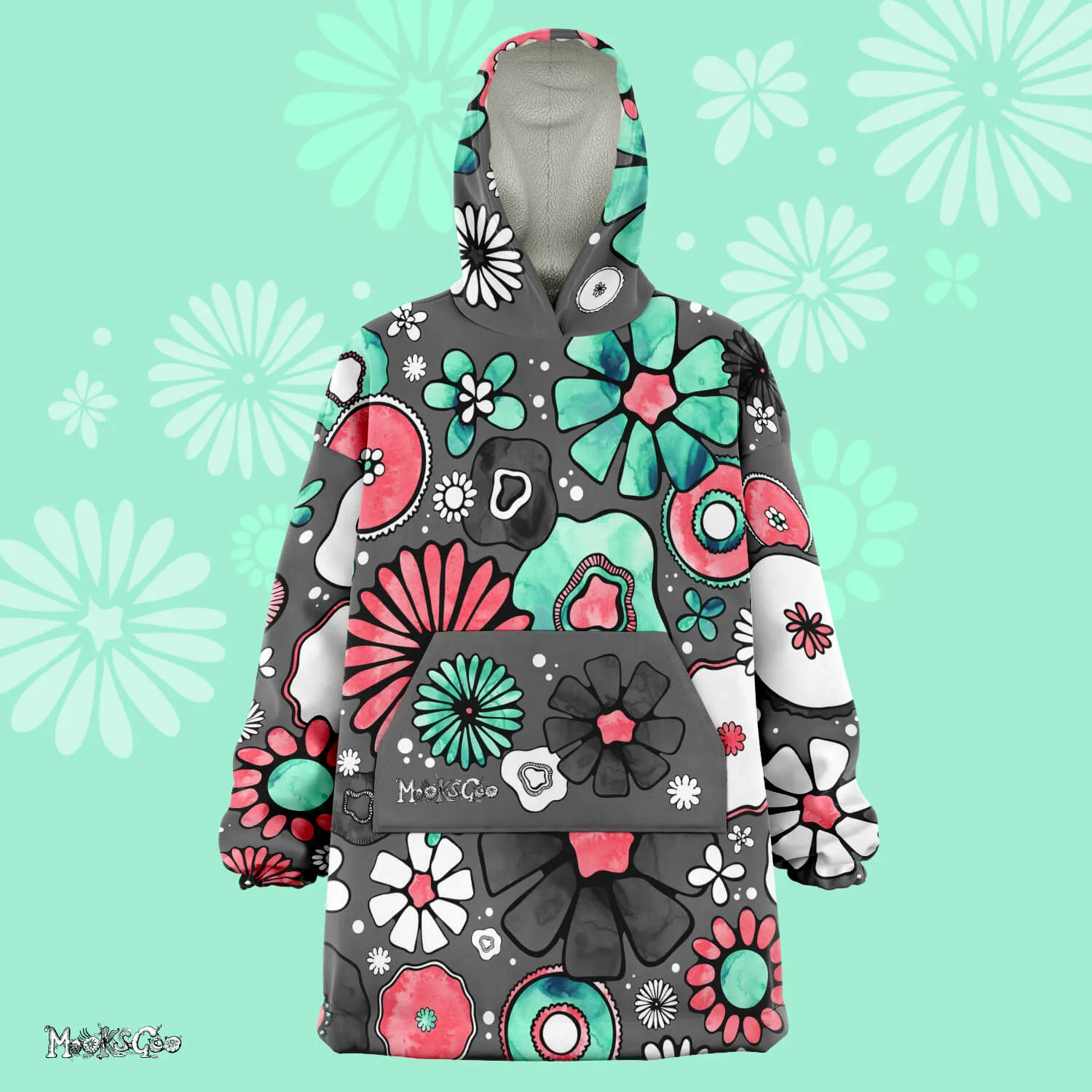 Flower Power Oversized Snug Thick Blanket Hoodie