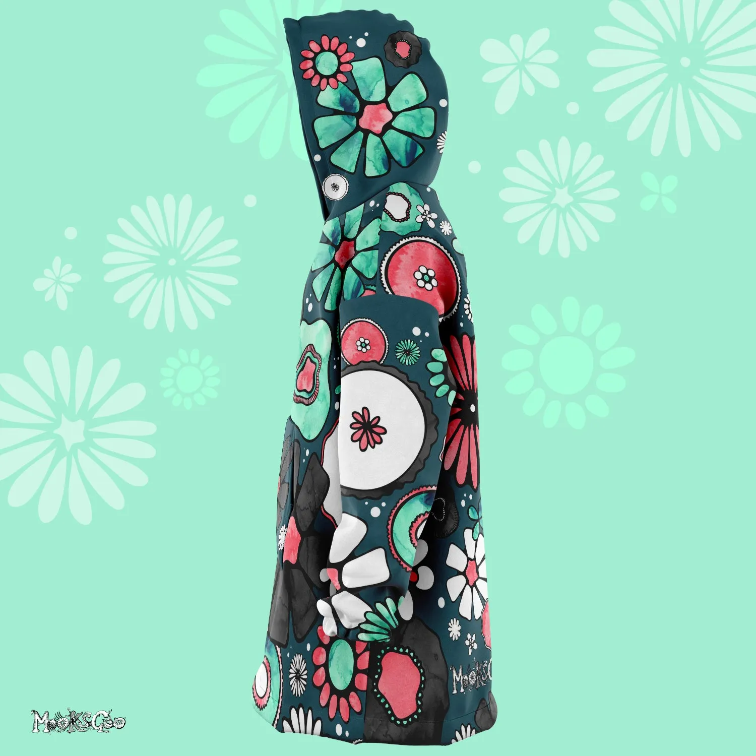 Flower Power Oversized Snug Thick Blanket Hoodie