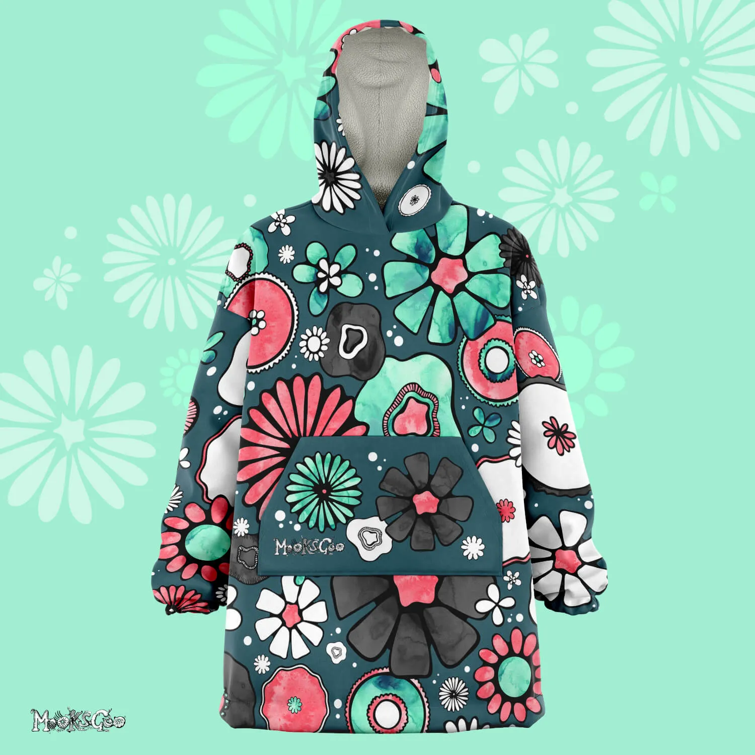 Flower Power Oversized Snug Thick Blanket Hoodie