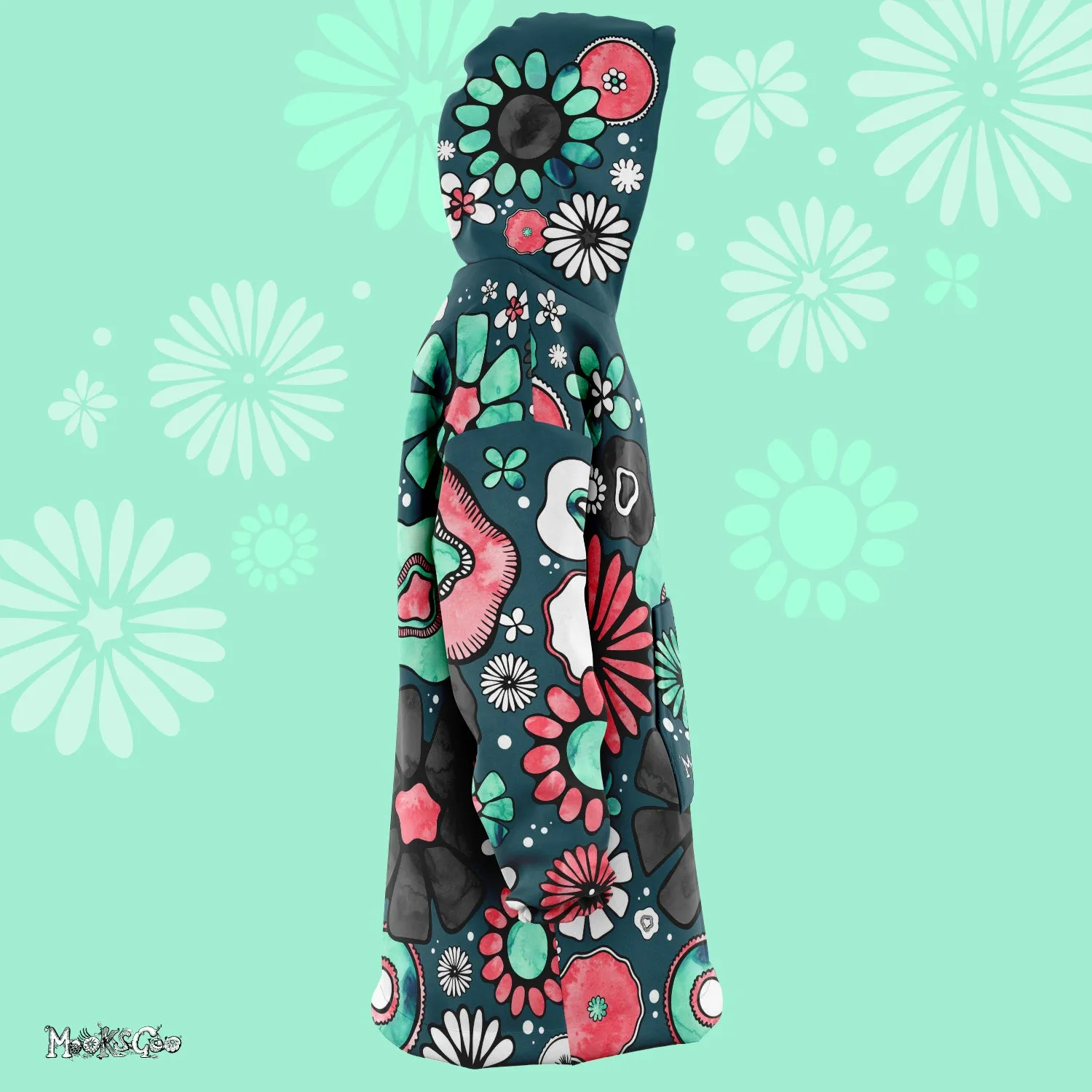 Flower Power Oversized Snug Thick Blanket Hoodie