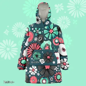 Flower Power Oversized Snug Thick Blanket Hoodie