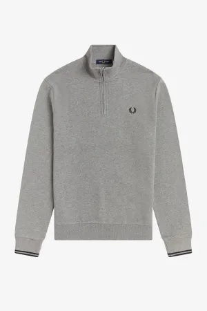 Fred Perry M1708 Half Zip Sweatshirt Steel Marl