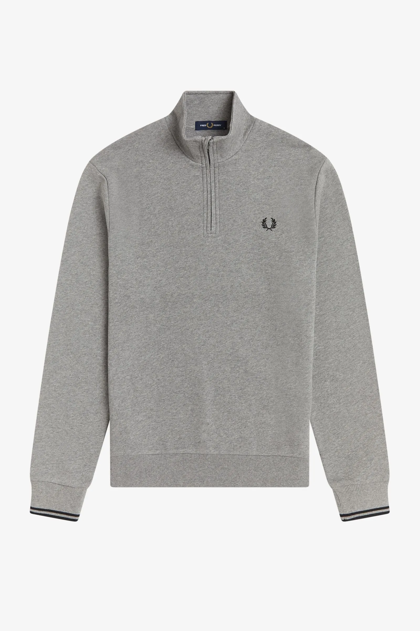 Fred Perry M1708 Half Zip Sweatshirt Steel Marl