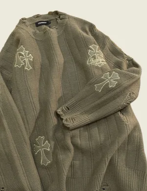 FSW® Cross Design Pullover Sweater