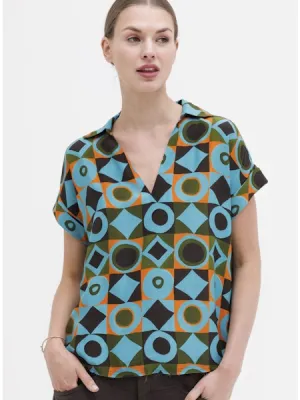 Go Silk Go Polo Redux in OP Art Geo