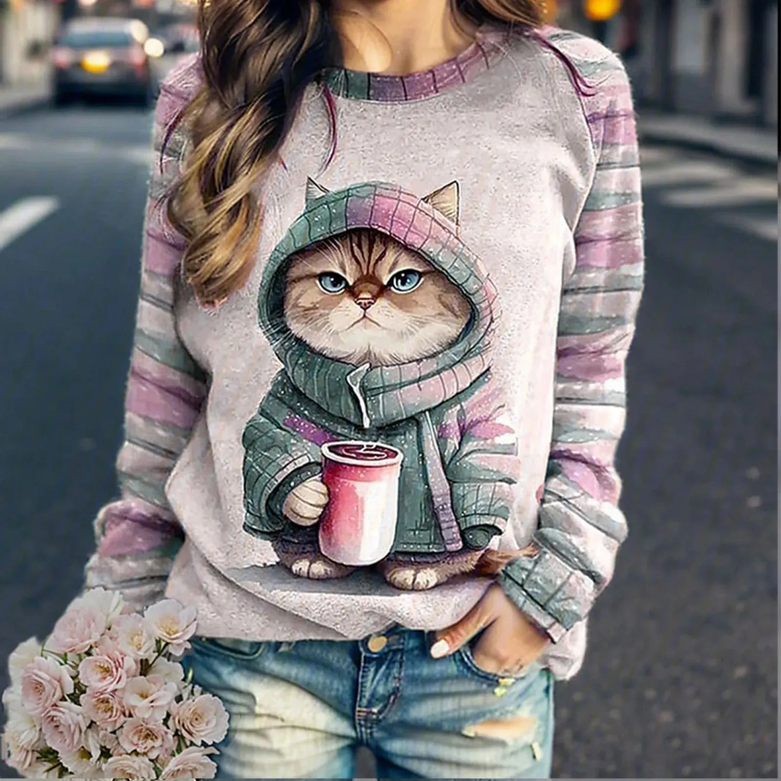 Graphic Print Sweater for a Bold Look