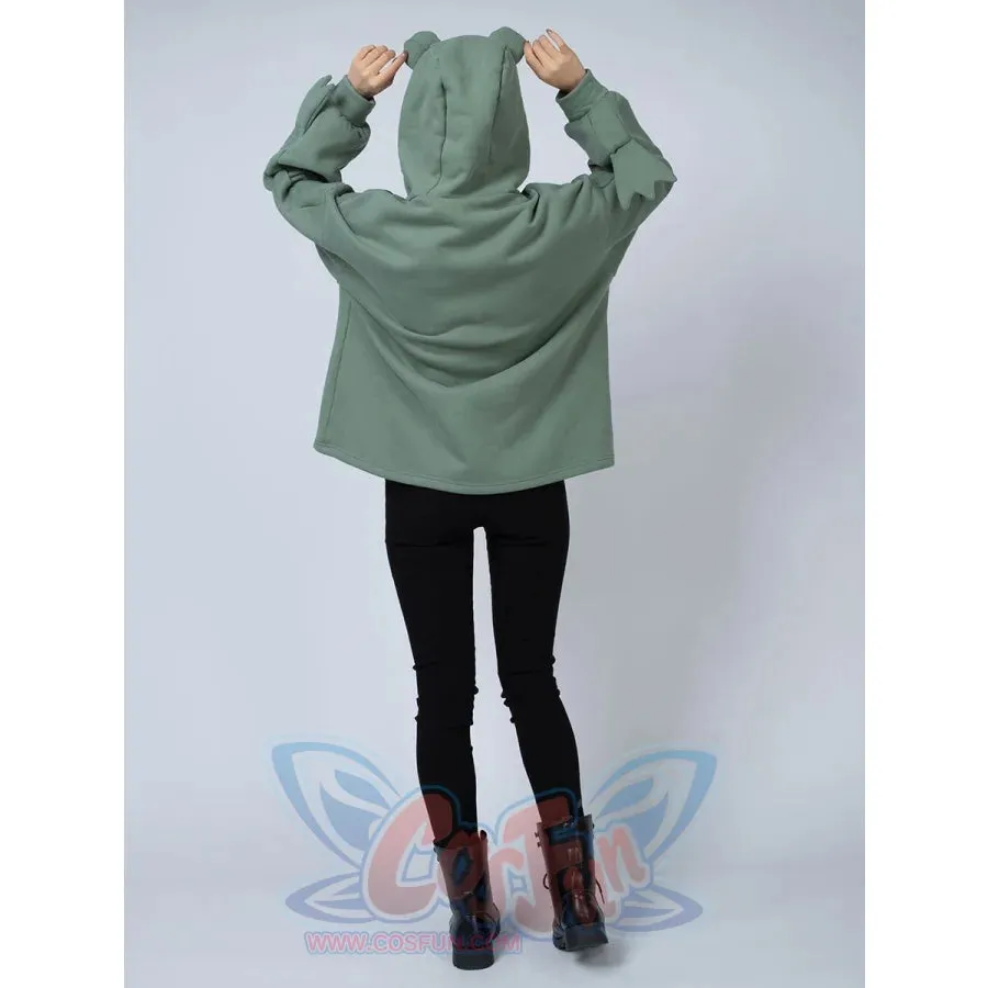 Green Froggy Give My Princess Oversized Full Zip Hoodie Coat C00064