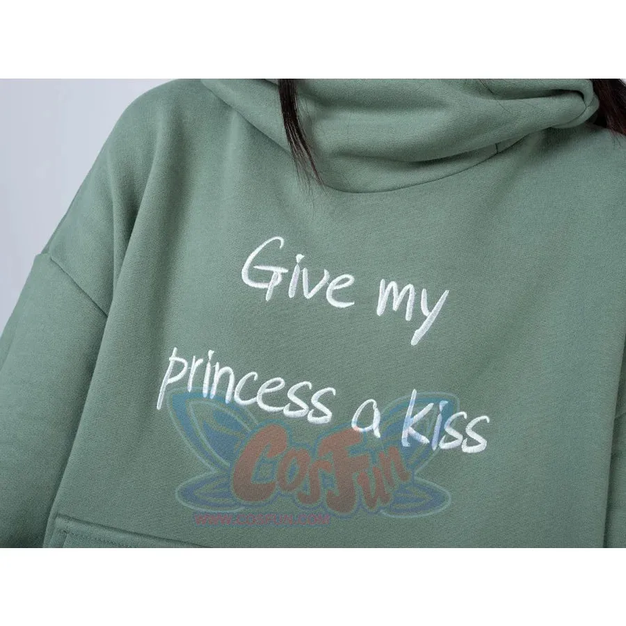 Green Froggy Give My Princess Oversized Full Zip Hoodie Coat C00064
