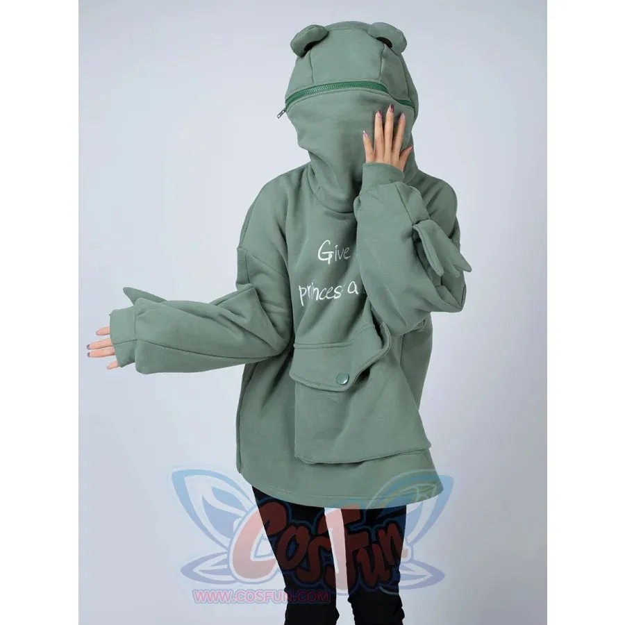Green Froggy Give My Princess Oversized Full Zip Hoodie Coat C00064
