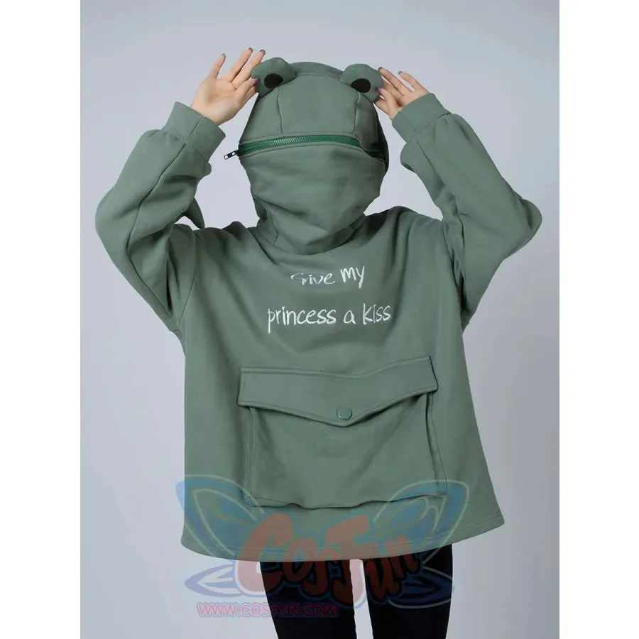 Green Froggy Give My Princess Oversized Full Zip Hoodie Coat C00064