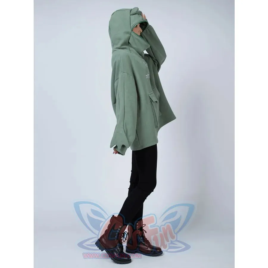 Green Froggy Give My Princess Oversized Full Zip Hoodie Coat C00064