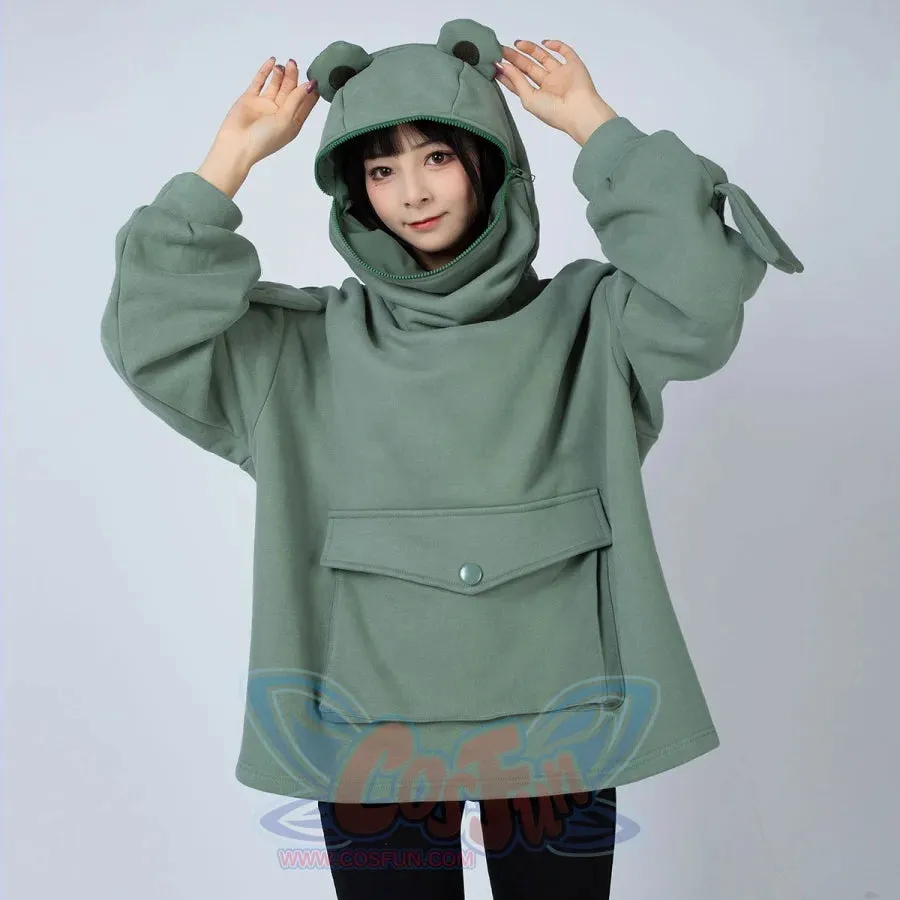 Green Froggy Give My Princess Oversized Full Zip Hoodie Coat C00064