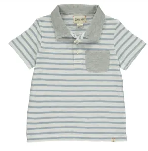 Grey & Blue Stripe Polo