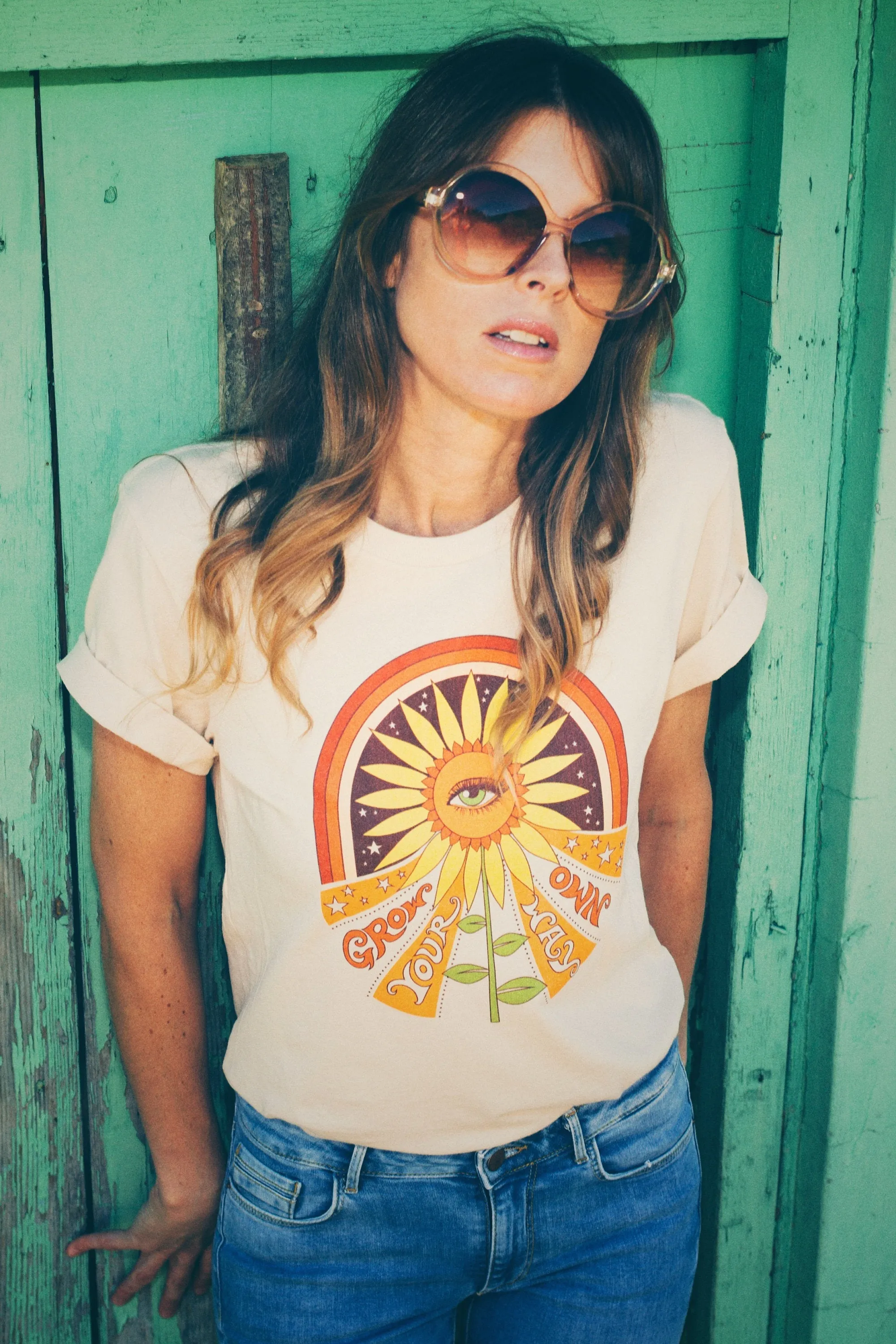 Grow Your Own Way Tee - Soft Cream