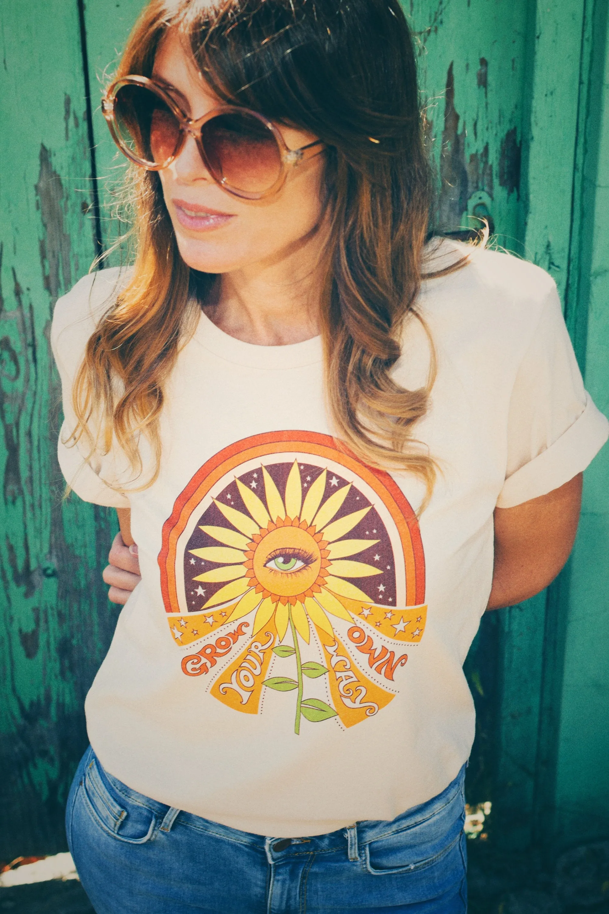 Grow Your Own Way Tee - Soft Cream