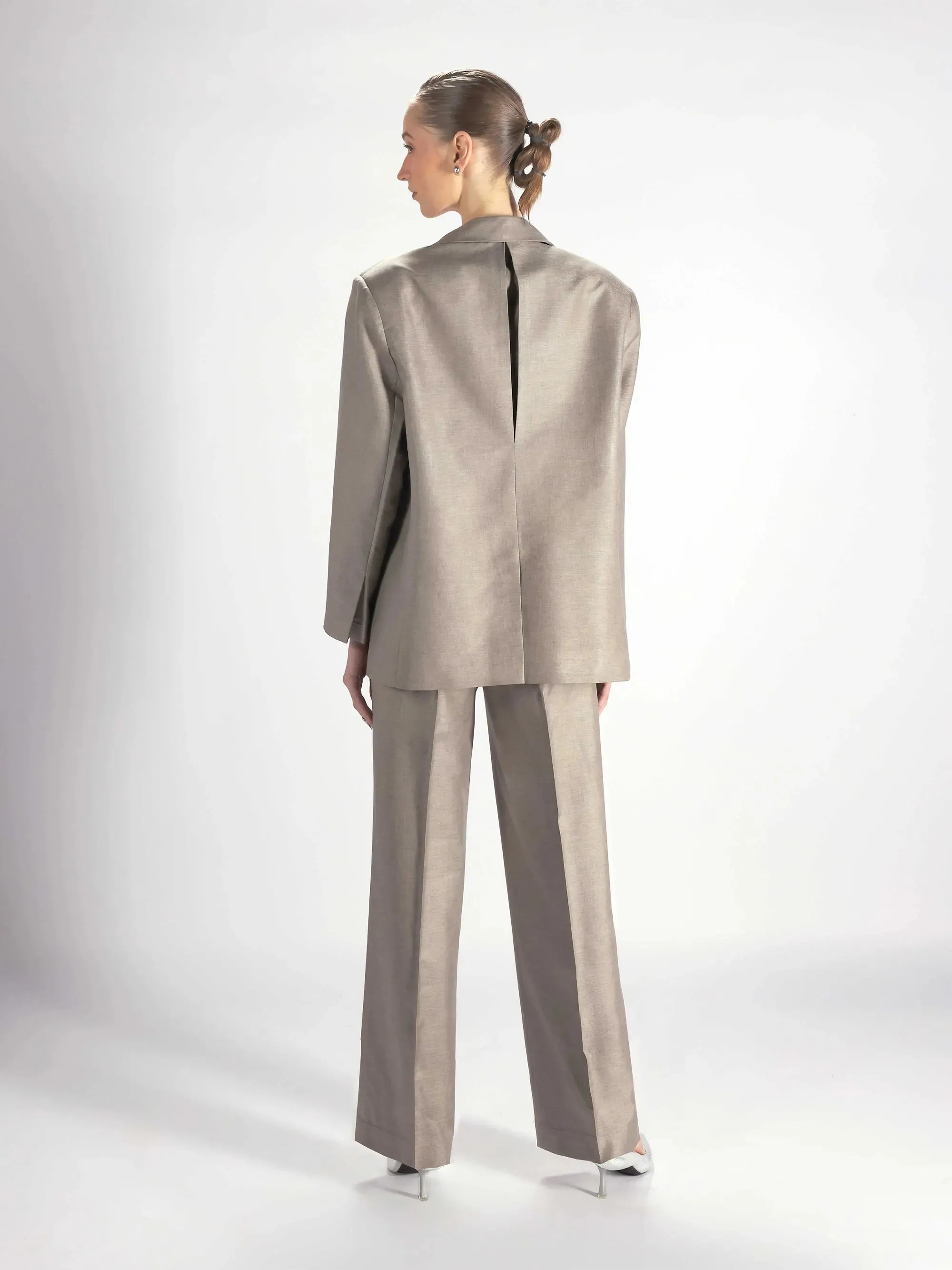 Hanging Lapel Embroidered  Blazer