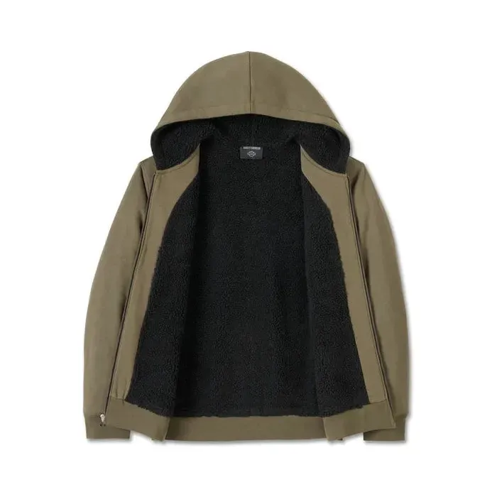 Harley-Davidson® Bar & Shield Sherpa Full Zip Hoodie - Grape Leaf