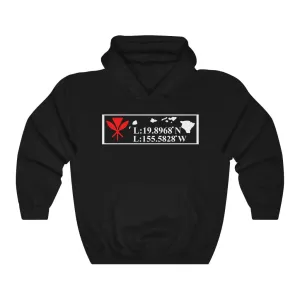 Hawaii GPS Longitude Latitude Unisex Heavy Blend™ Hooded Sweatshirt