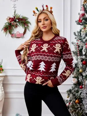 Hazel Blues® |  Gingerbread Round Neck Long Sleeve Sweater