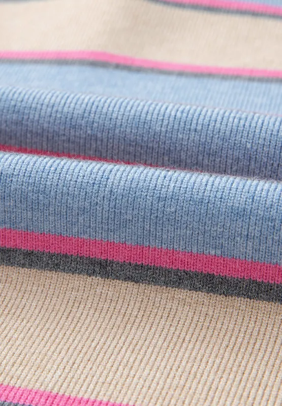 Hazel Blues® |  Johnny Collar Long Sleeve Stripe Sweater