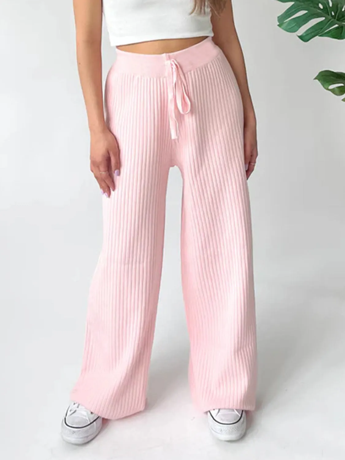 Hazel Blues® |  Ribbed Wide Leg Sweater Pants