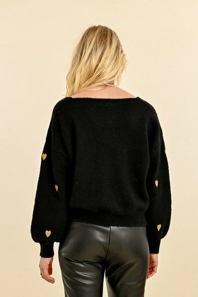 HEART PATTERN SWEATER