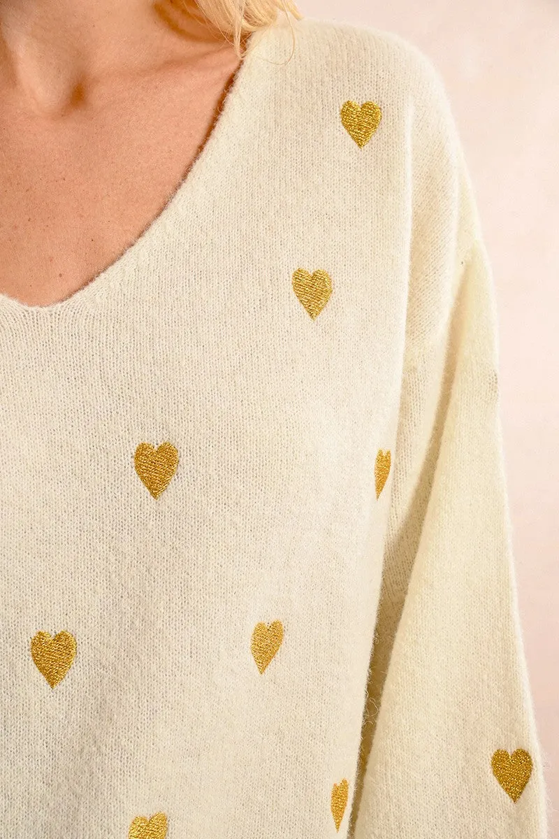 HEART PATTERN SWEATER