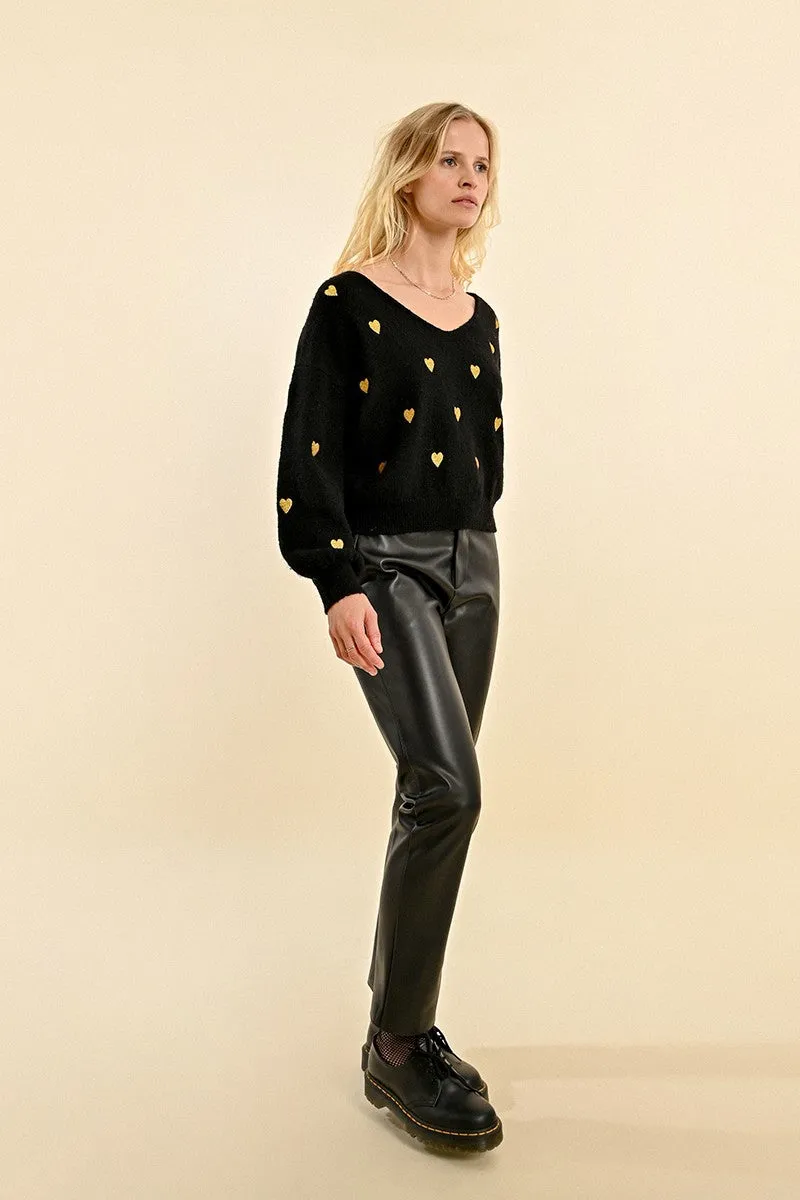 HEART PATTERN SWEATER